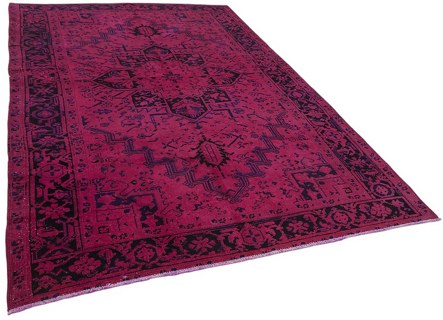 Zelko Pembe Siyah Geometrik Desenli Yün Pamuk El Dokuma Halı 200x300 cm – genel görünüm