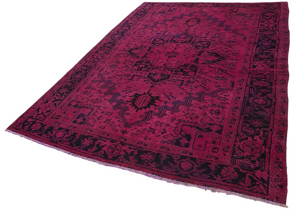 Zelko Pembe Siyah Geometrik Desenli Yün Pamuk El Dokuma Halı 200x300 cm – doku yakın çekim