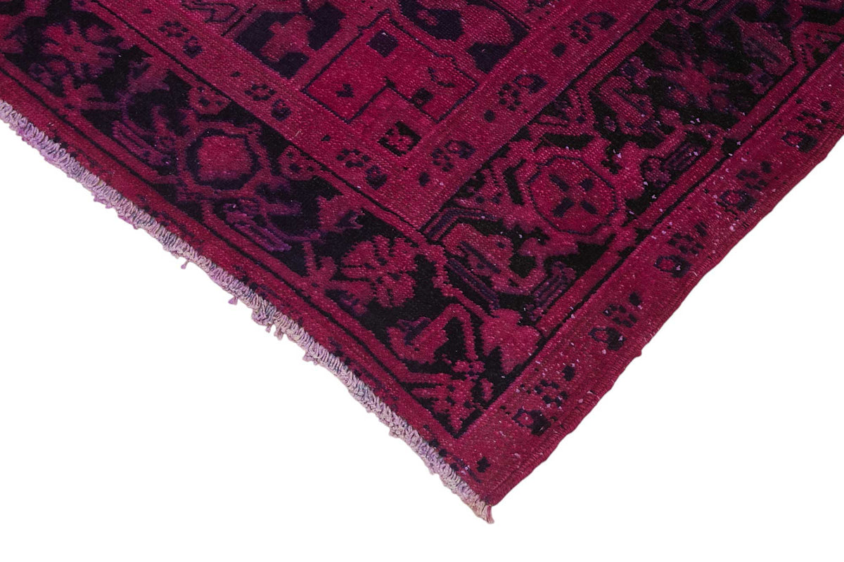 Zelko Pembe Siyah Geometrik Desenli Yün Pamuk El Dokuma Halı 200x300 cm – detay görünümü