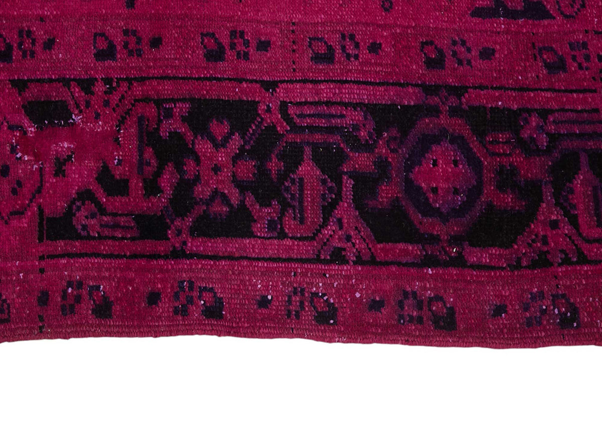 Zelko Pembe Siyah Geometrik Desenli Yün Pamuk El Dokuma Halı 200x300 cm – farklı açı
