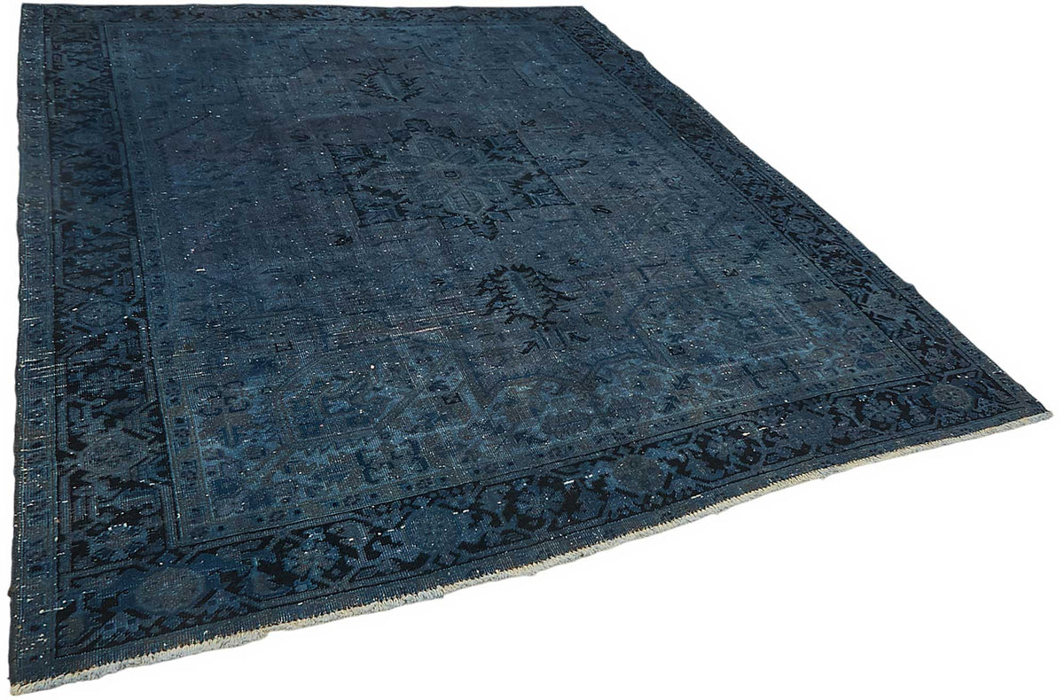 Zelko Madalyon Desenli Mavi ve Lacivert Overdyed Halı 250x296 cm – genel görünüm