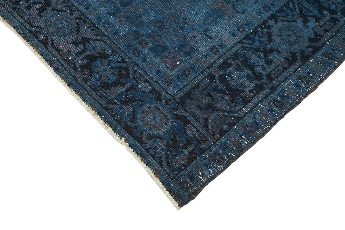 Zelko Madalyon Desenli Mavi ve Lacivert Overdyed Halı 250x296 cm – detay görünümü