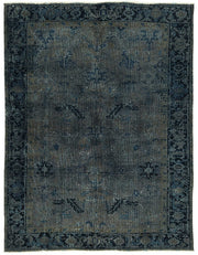 Zelko Overdyed Lacivert Gri Eskitme Yüzeyli Vintage Halı 172x226 cm