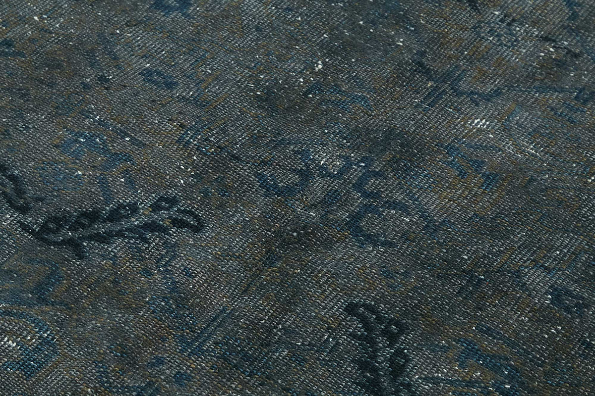 Zelko Overdyed Lacivert Gri Eskitme Yüzeyli Vintage Halı 172x226 cm – mekânda kullanım