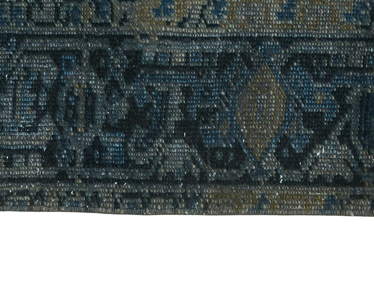 Zelko Overdyed Lacivert Gri Eskitme Yüzeyli Vintage Halı 172x226 cm – farklı açı