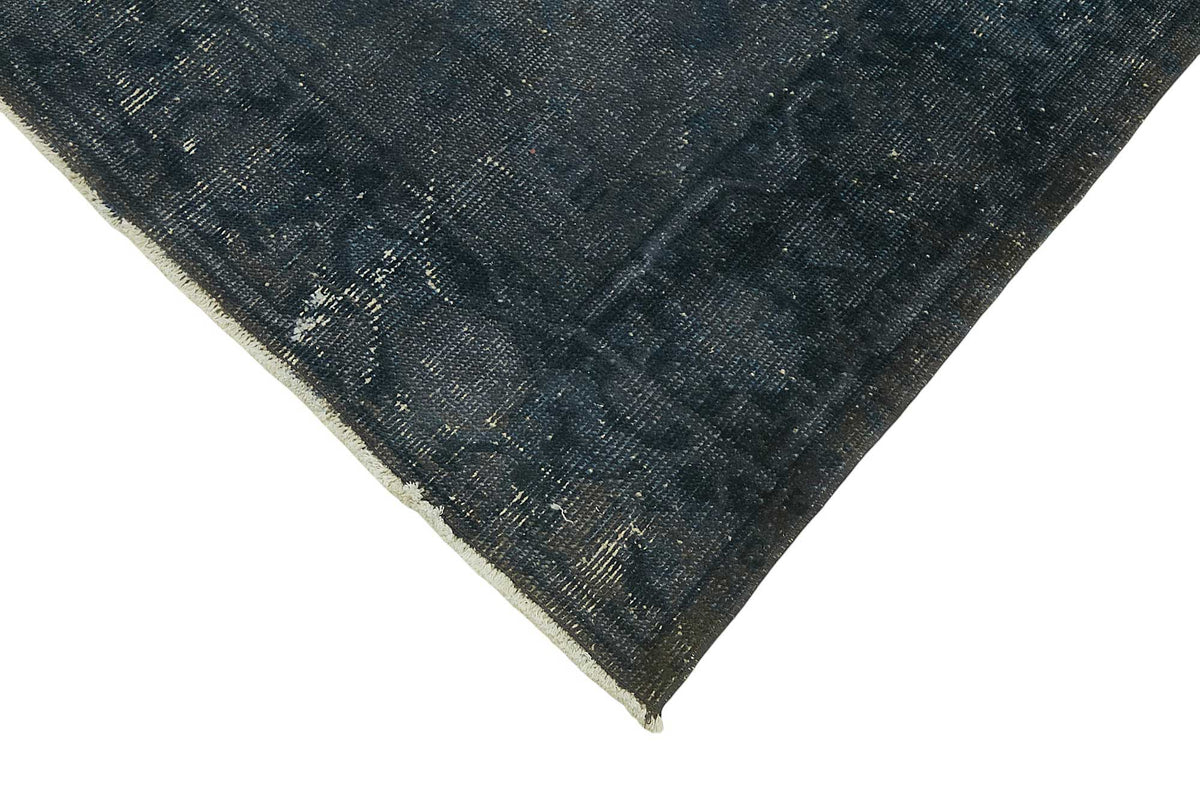 Zelko Bordürlü Gri Lacivert Overdyed Vintage Halı 224x268 cm – detay görünümü