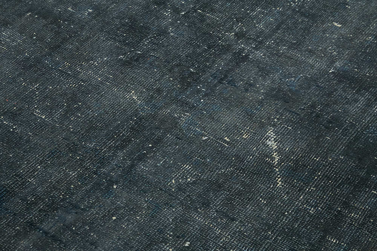 Zelko Bordürlü Gri Lacivert Overdyed Vintage Halı 224x268 cm – mekânda kullanım