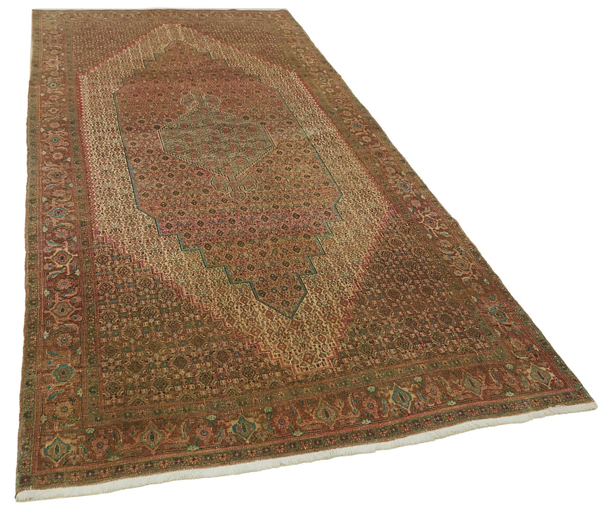 Rusvo Vintage Kırmızı Dokuma Madalyon Desenli Halı 152x332 cm 47871 – genel görünüm