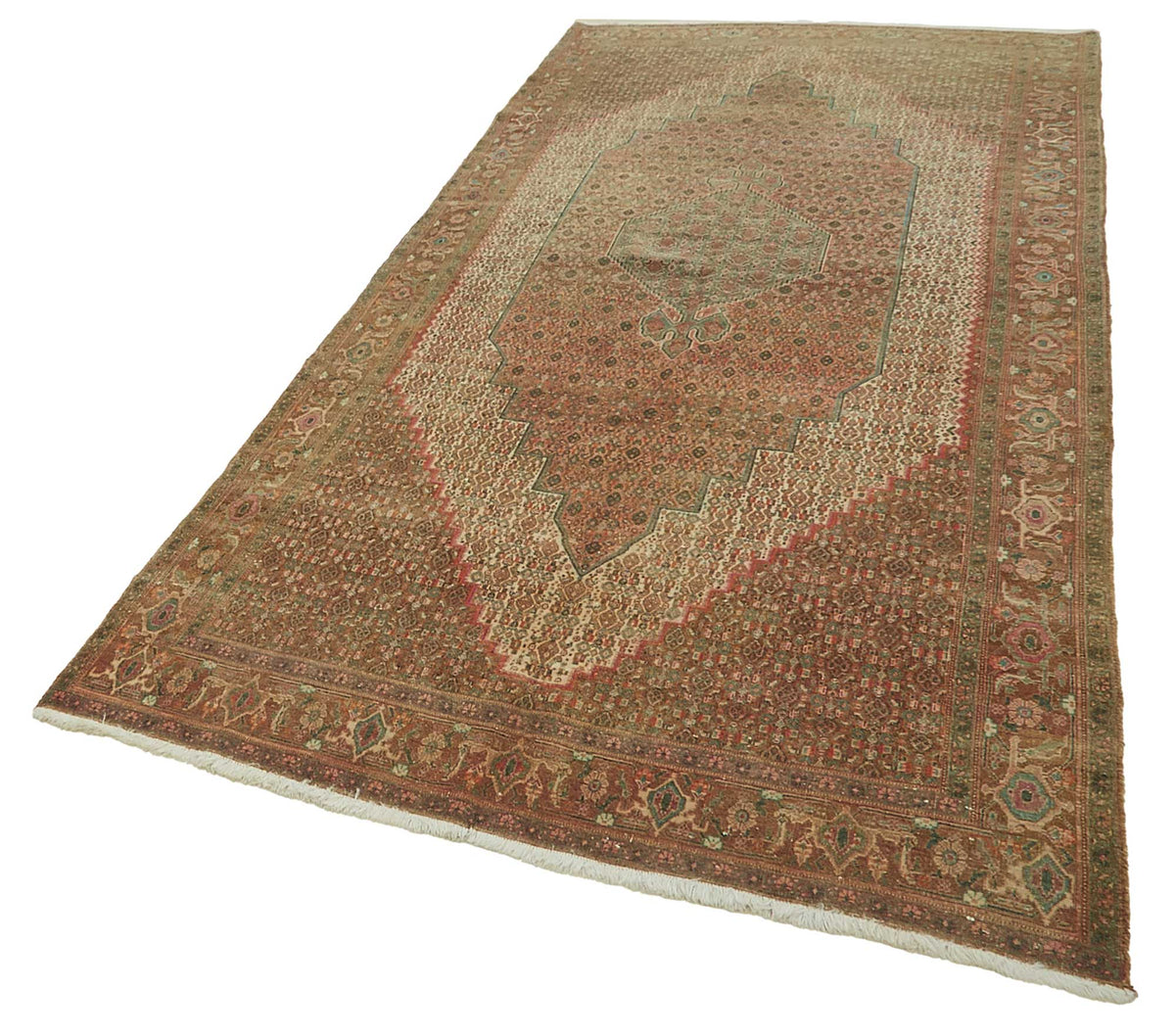 Rusvo Vintage Kırmızı Dokuma Madalyon Desenli Halı 152x332 cm 47871 – doku yakın çekim