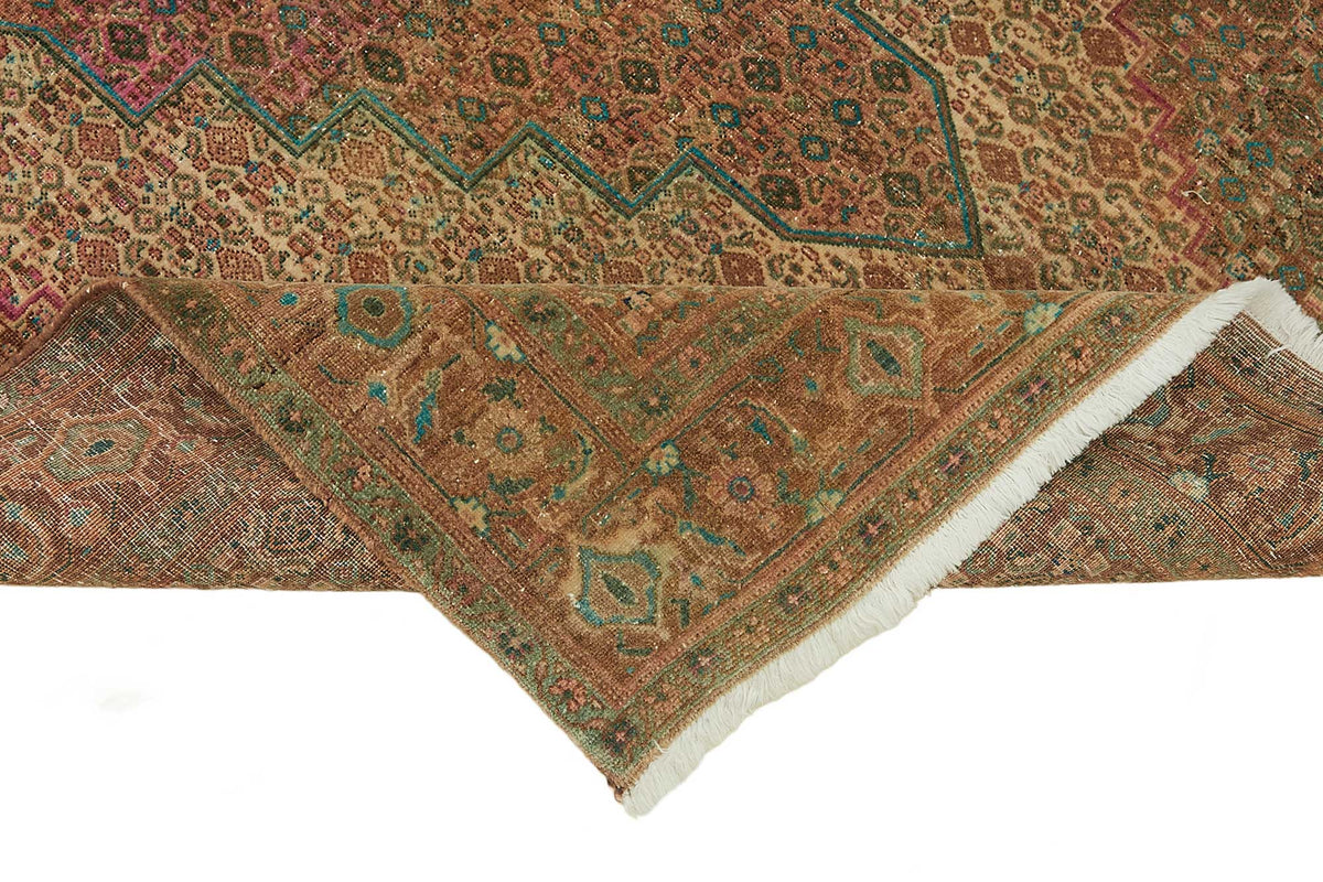 Rusvo Vintage Kırmızı Dokuma Madalyon Desenli Halı 152x332 cm 47871 – kenar detayı