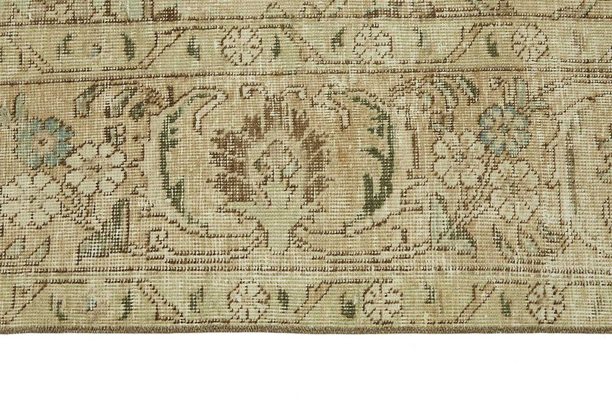 Rusvo Turkuaz Bej Madalyon Desenli Vintage El Dokuma Halı 294x381 cm – farklı açı