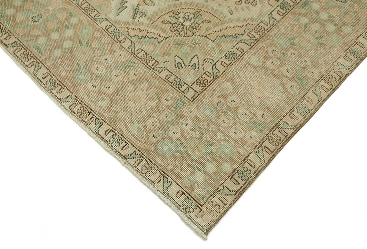 Rusvo Bej Halı Madalyon Desenli Vintage El Dokuma 290x388 cm – detay görünümü
