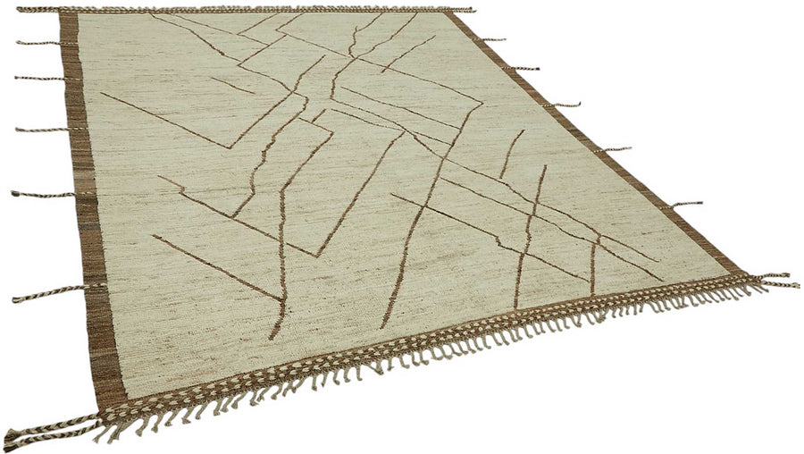 Dromar Tribal Dokuma Modern Halı Bej Kahverengi Geometrik 258x310 cm 47876 – genel görünüm