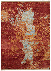 Dromar El Dokuma Kırmızı Soyut Desenli Modern Halı 168x236 cm 48119
