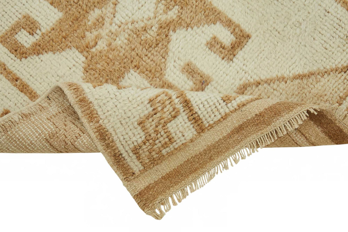 Zolvo Krem Taba Geometrik Etnik El Dokuma Yolluk 97x360 cm – kenar detayı