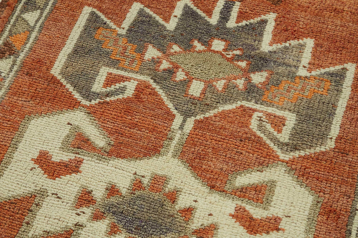 Zolvo Herki El Dokuma Turuncu Bej Geometrik Yolluk 92x340 cm 48175 – mekânda kullanım