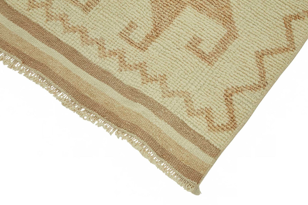 Zolvo Bej Geometrik Yün Pamuk El Dokuma Yolluk 93x345 cm 48188 – detay görünümü