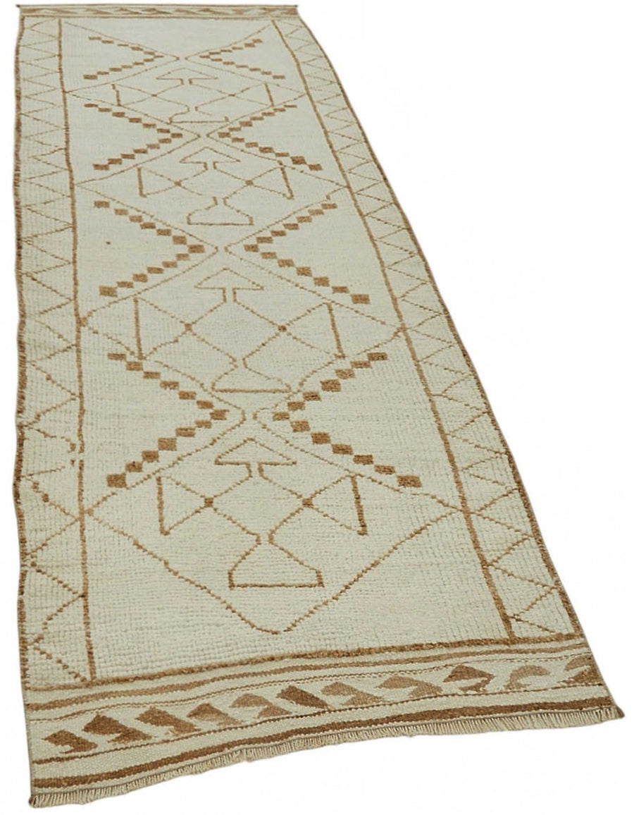 Zolvo Kırmızı Kahverengi Etnik Motifli El Dokuma Yolluk 96x336 cm – genel görünüm