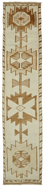 Zolvo Madalyon Desenli Bej Kahverengi El Dokuma Yolluk 84x402 cm
