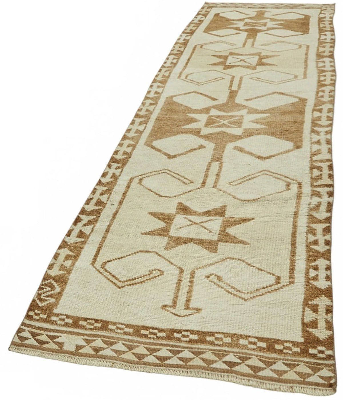Zolvo Bej Yolluk Etnik Geometrik Desenli El Dokuma 100x375 cm – doku yakın çekim