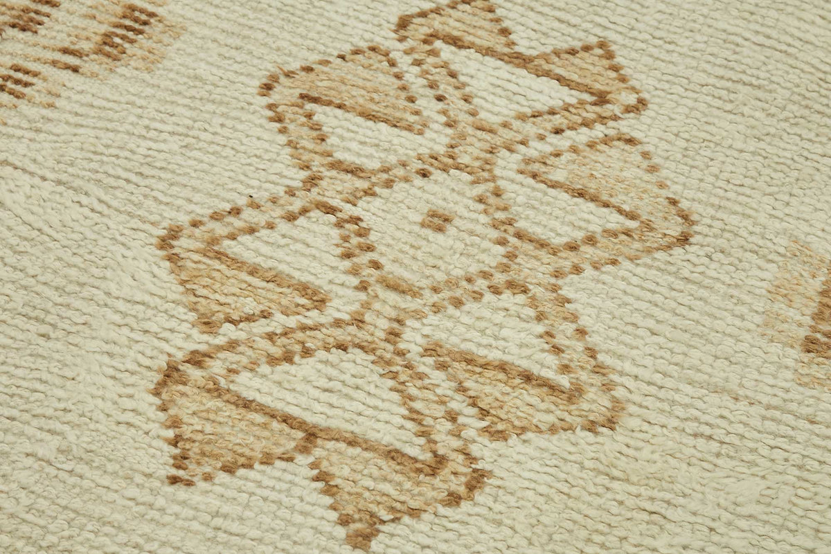 Zolvo Bej Kahverengi Geometrik Desenli El Dokuma Yolluk 95x320 cm – mekânda kullanım