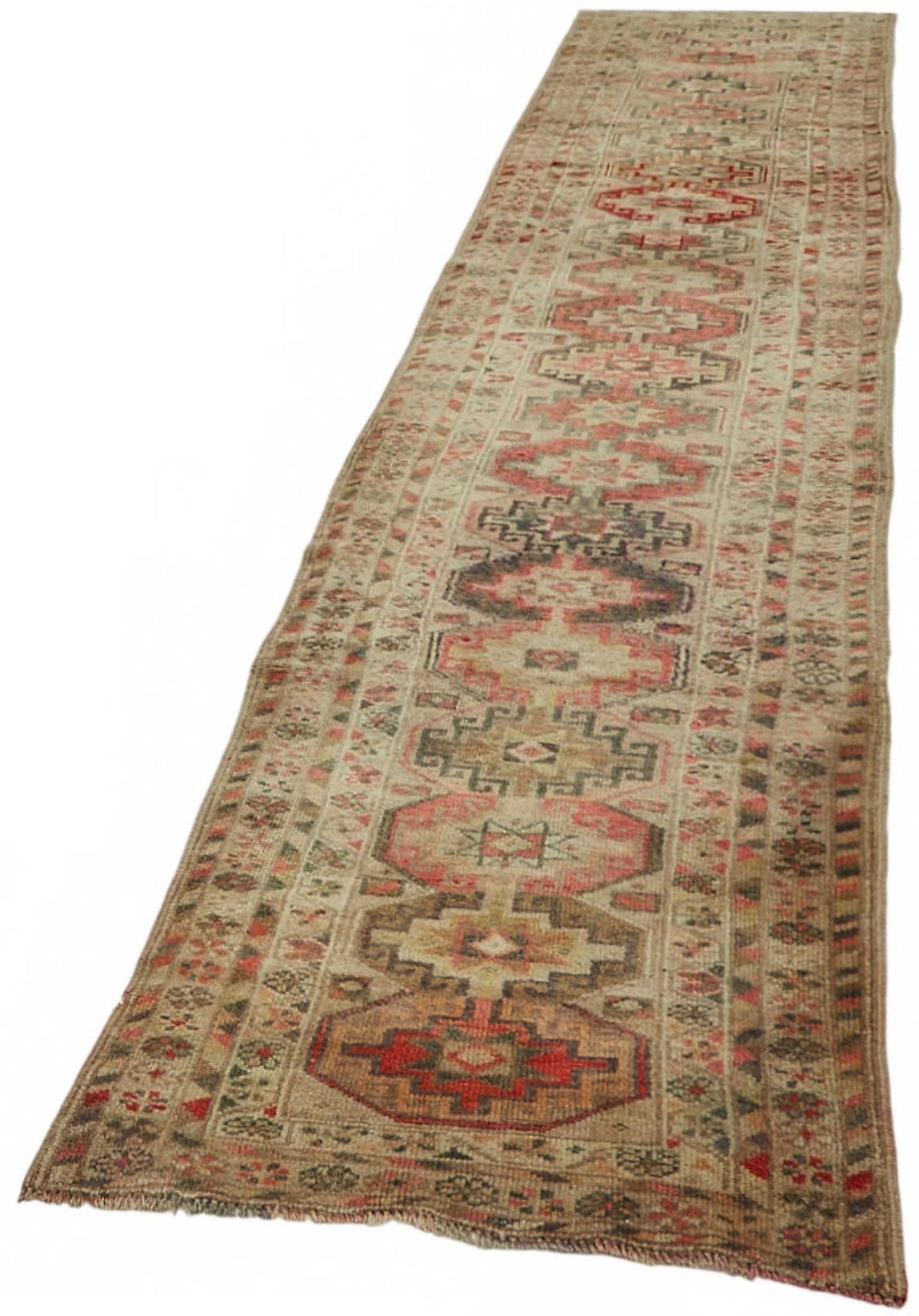 Zolvo Herki Kırmızı Yolluk Madalyon Desenli 82x406 cm 48204 – doku yakın çekim