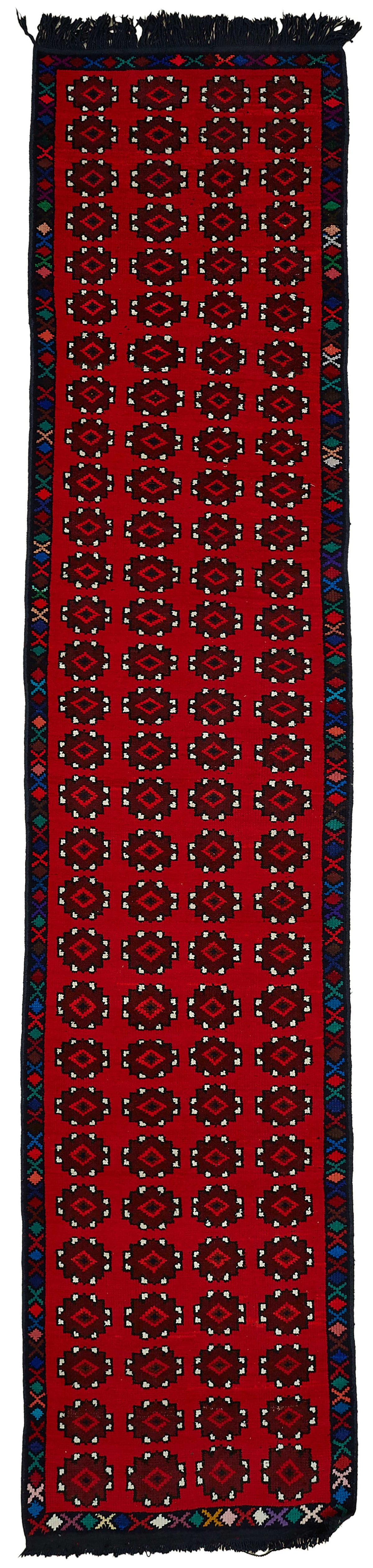 Zolvo Geometrik Desenli Kırmızı Dokuma Herki Yolluk 94x446 cm 48212