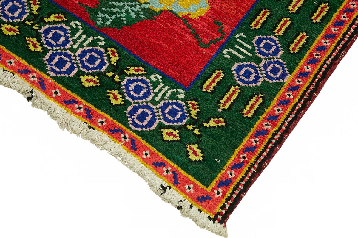 Zolvo Kırmızı Çiçek Desenli Yün Kırmızı Yolluk 83x407 cm 48217 – detay görünümü