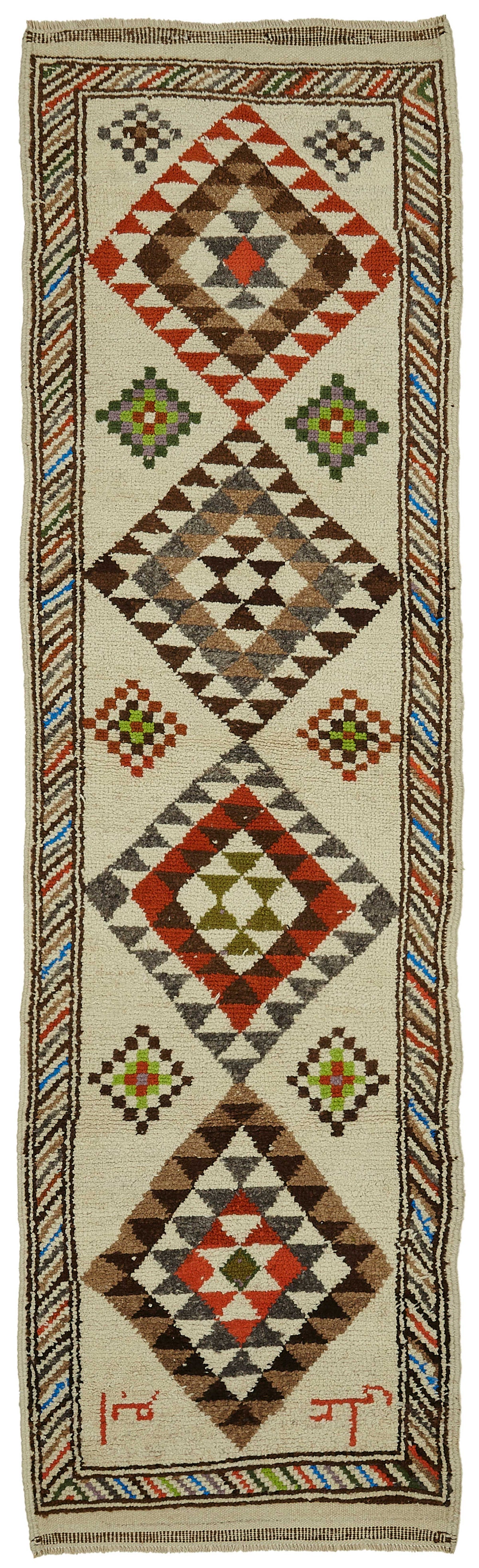 Zolvo Geometrik Desenli Kırmızı Etnik Halı Yolluk 96x330 cm