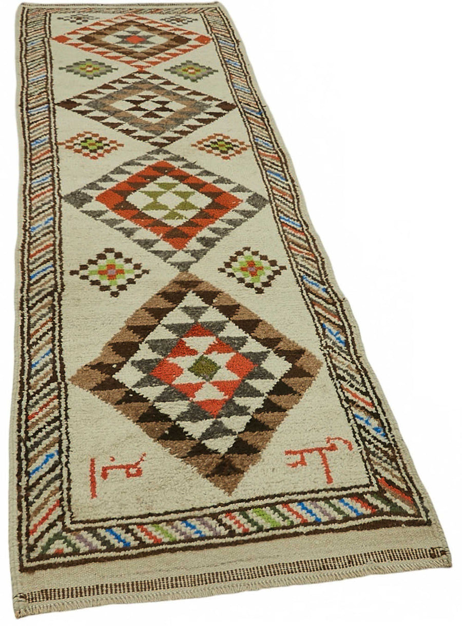 Zolvo Geometrik Desenli Kırmızı Etnik Halı Yolluk 96x330 cm – genel görünüm