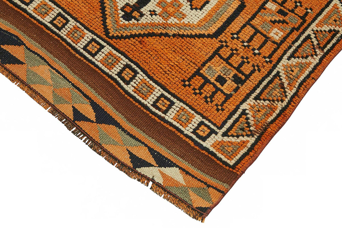 ممر Zolvo برتقالي وبني بنقش ميدالية، من الصوف والقطن 90x413 cm – عرض تفصيلي