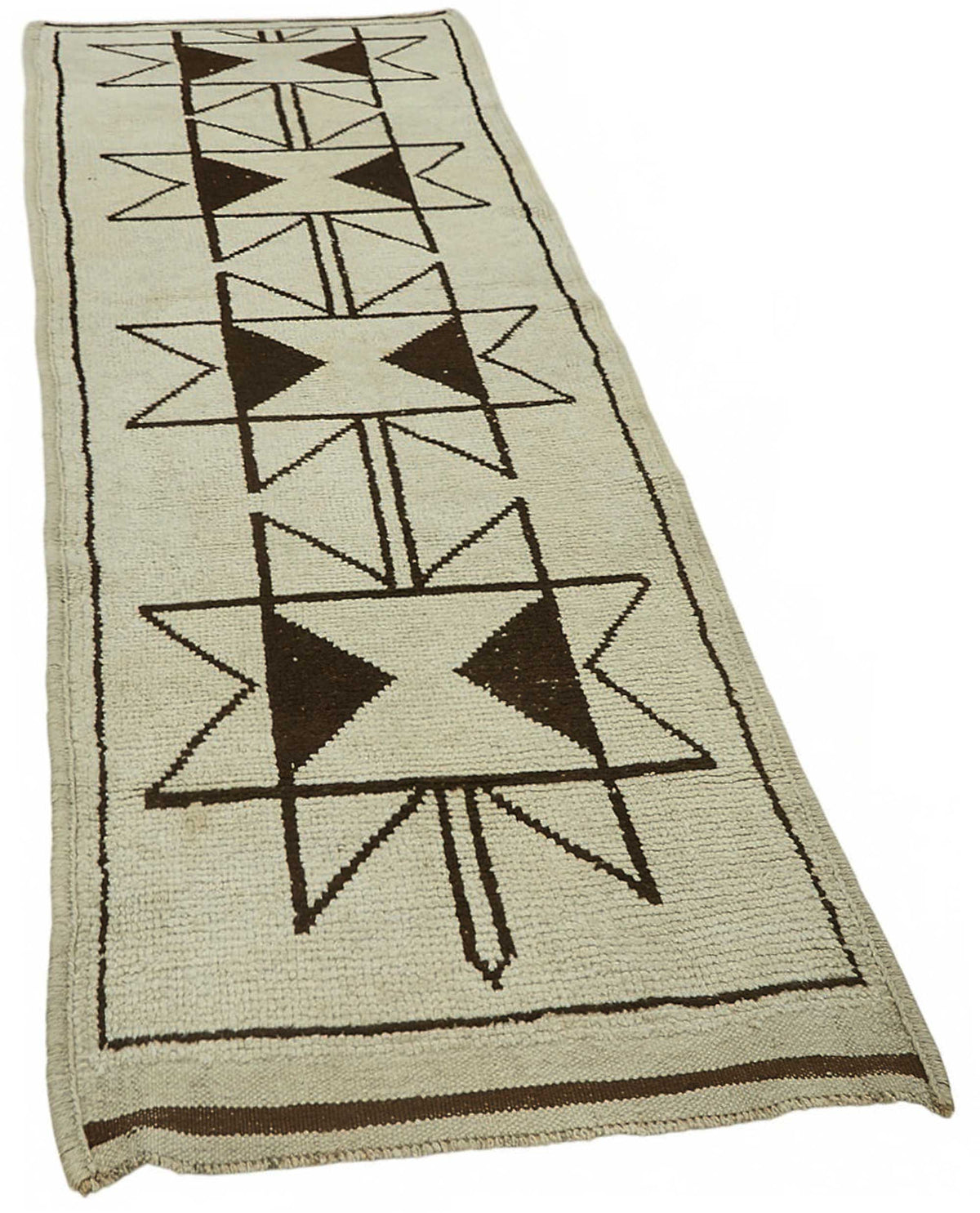 Zolvo Kırmızı Dokuma Soyut Desenli Vintage Yolluk 106x370 cm – genel görünüm