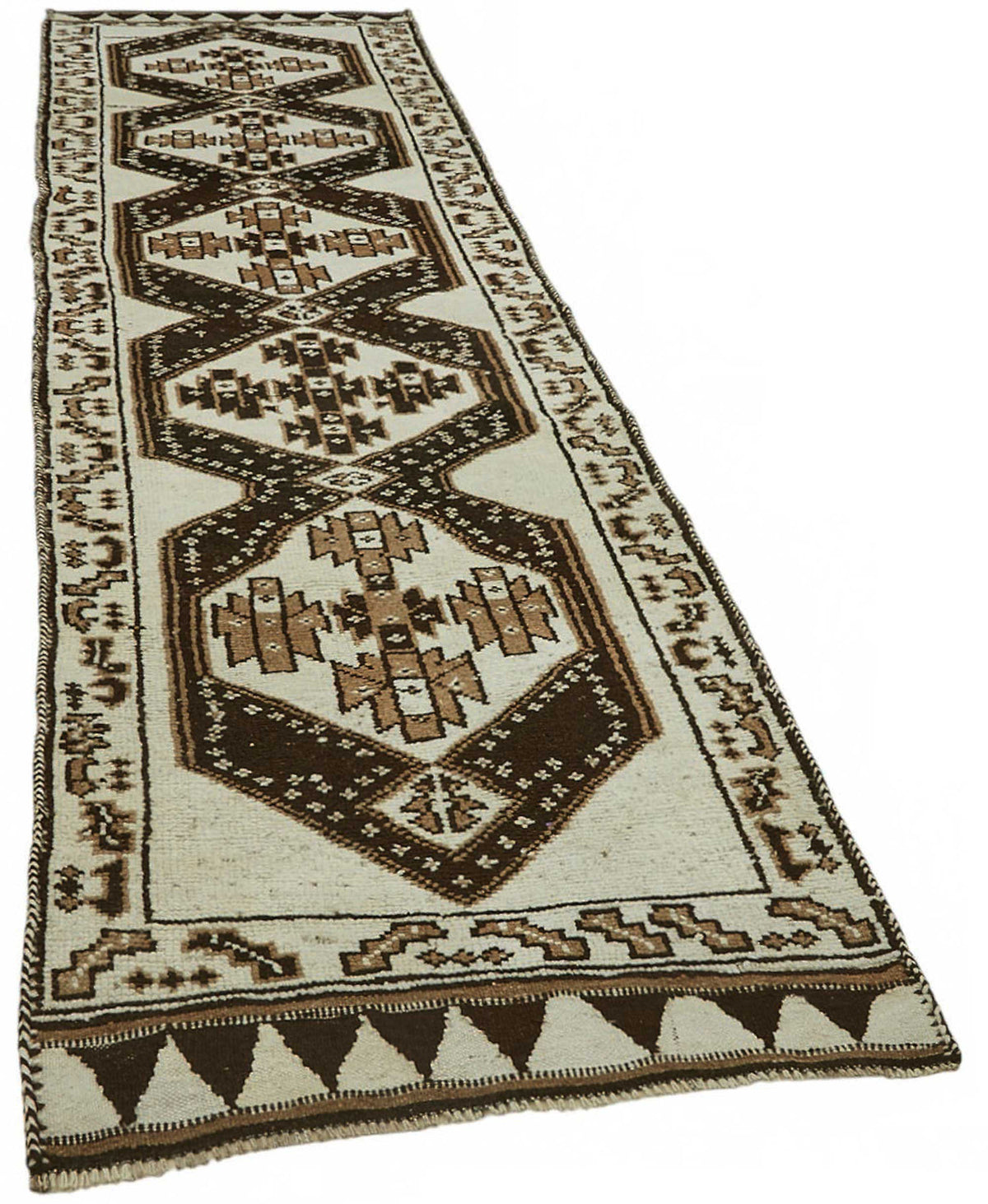 Zolvo Kırmızı Geometrik Desenli Pamuk ve Yün Yolluk 98x395 cm – genel görünüm