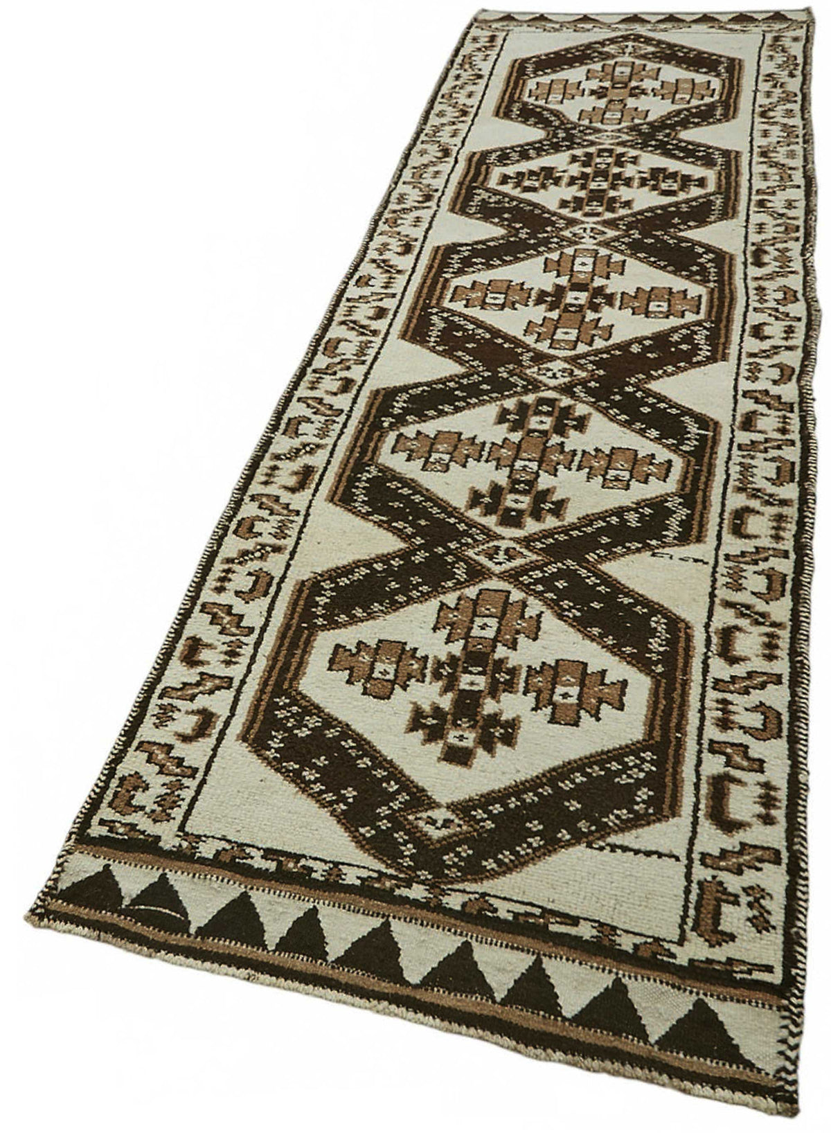 Zolvo Kırmızı Geometrik Desenli Pamuk ve Yün Yolluk 98x395 cm – doku yakın çekim