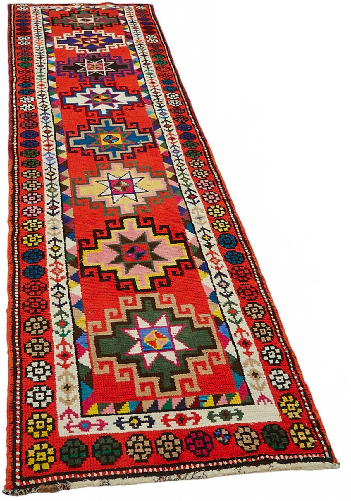 Zolvo Madalyon Desenli Çok Renkli Herki Halı Yolluk 90x360 cm – genel görünüm