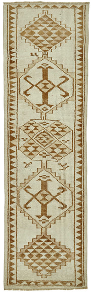 Zolvo Etnik Geometrik Desenli Krem Halı Yolluk 90x302 cm