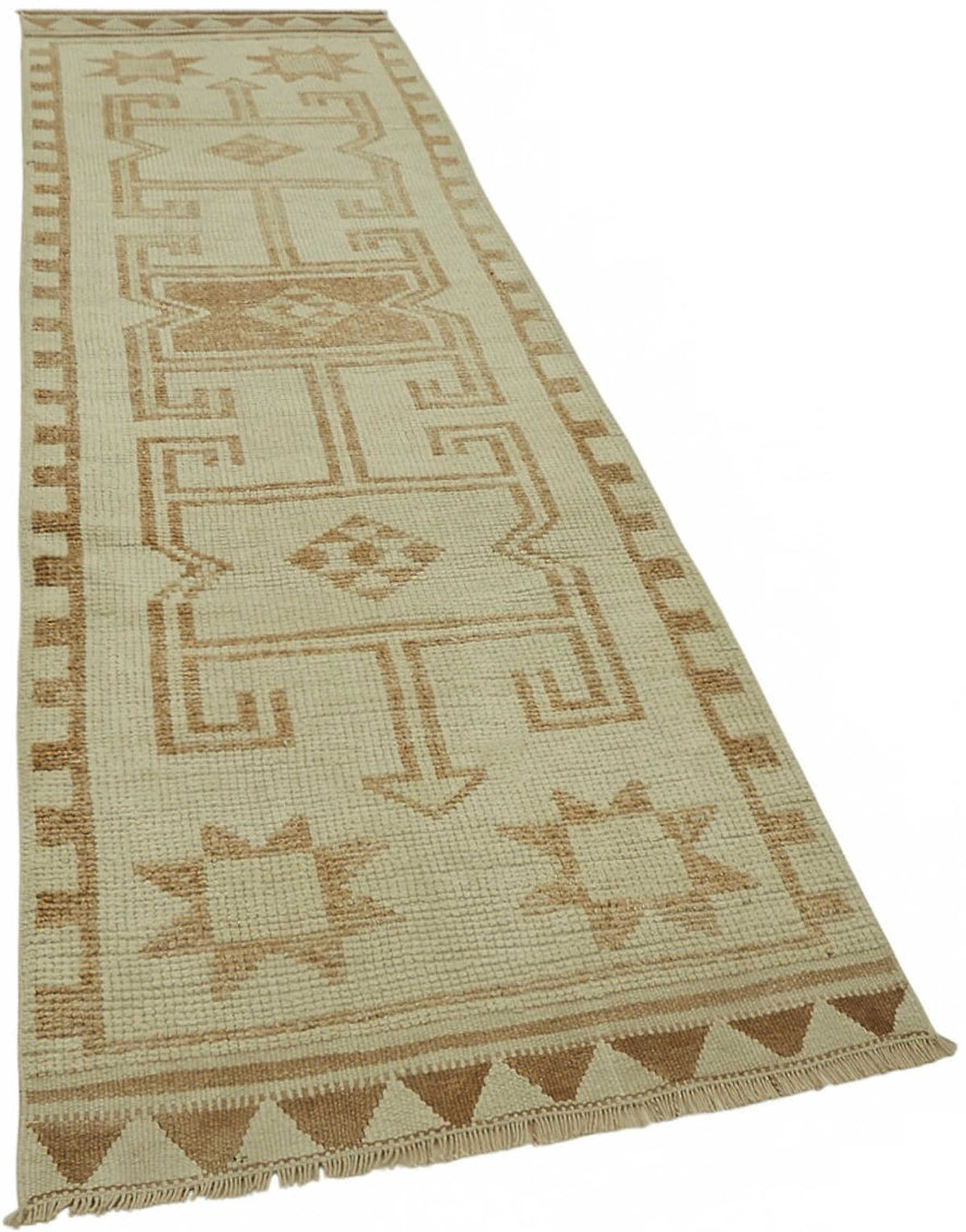 Zolvo Bej Taba Geometrik Desenli Etnik El Dokuma Yolluk 97x330 cm – genel görünüm