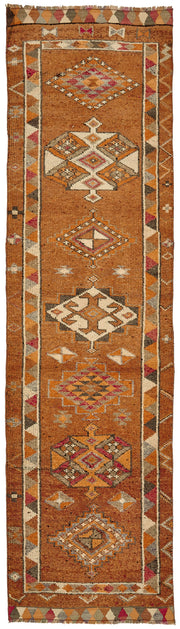 Zolvo Çok Renkli Halı Geometrik Desenli Herki El Dokuma Yolluk 95x343 cm