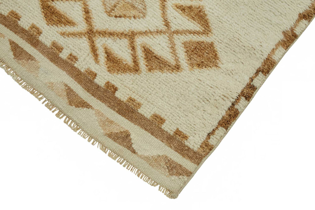 Zolvo Geometrik Desenli Vintage Krem Halı Yolluk 87x352 cm 48510 – detay görünümü