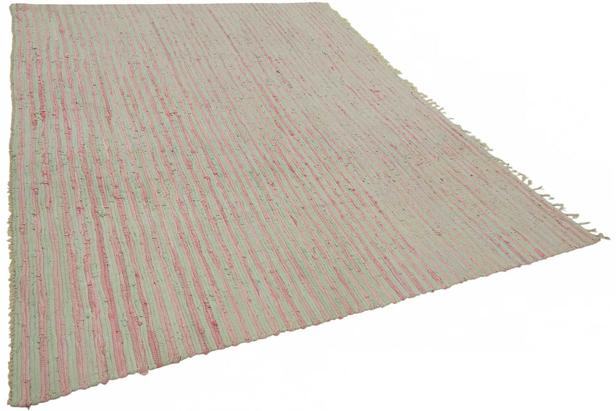 Gozvan Modern Çizgili Pembe ve Bej El Dokuma Halı 230x307 cm – genel görünüm