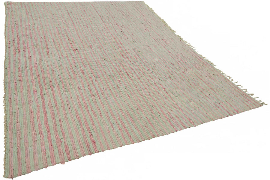 Gozvan Modern Çizgili Pembe ve Bej El Dokuma Halı 230x307 cm – genel görünüm