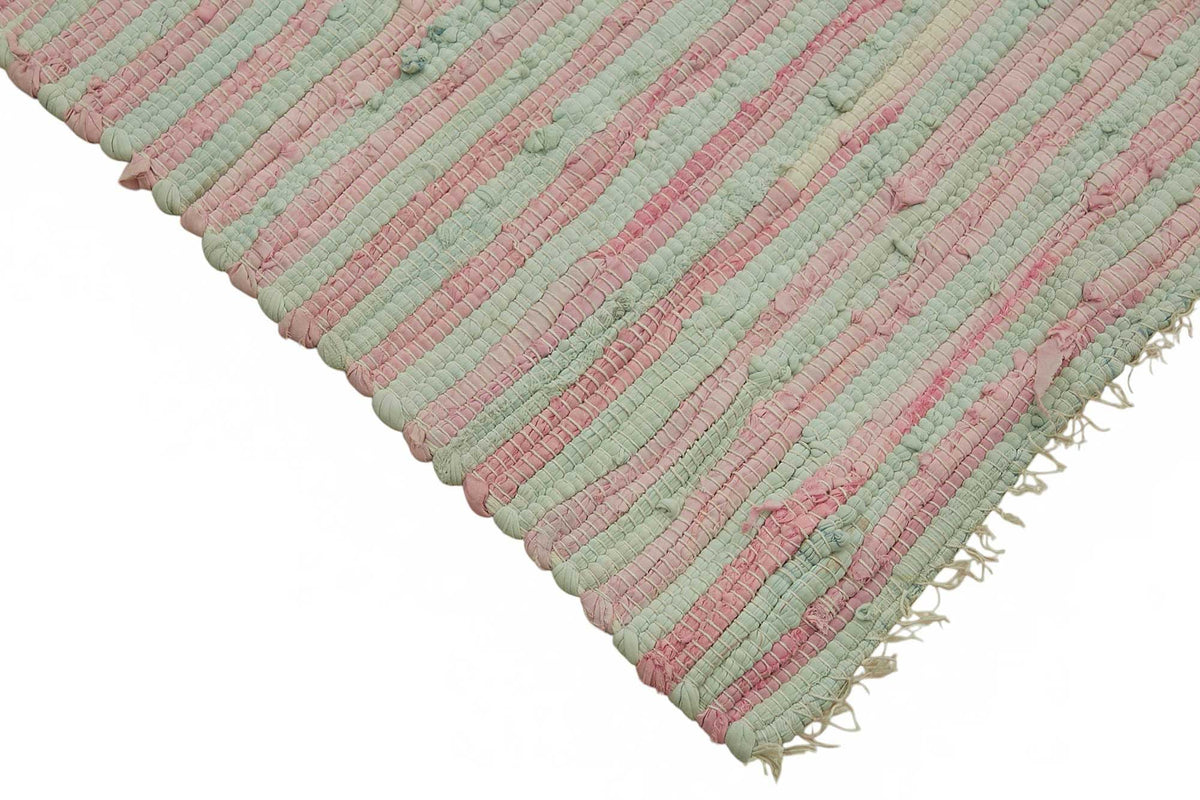 Gozvan Modern Çizgili Pembe ve Bej El Dokuma Halı 230x307 cm – detay görünümü