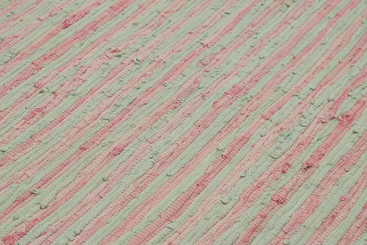 Gozvan Modern Çizgili Pembe ve Bej El Dokuma Halı 230x307 cm – mekânda kullanım