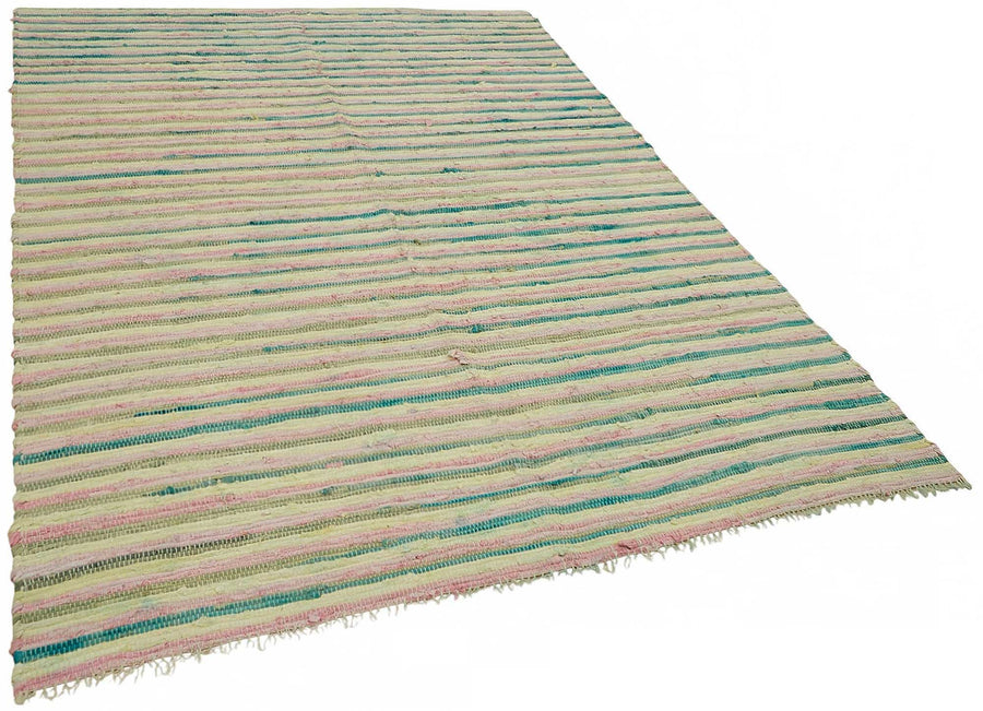 Gozvan Krem Pembe Çizgili Modern El Dokuma Halı 175x250 cm – genel görünüm