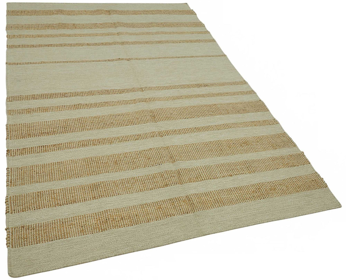 Gozvan Bej Çizgili Dokulu Yün El Dokuma Halı 150x241 cm 48532 – genel görünüm