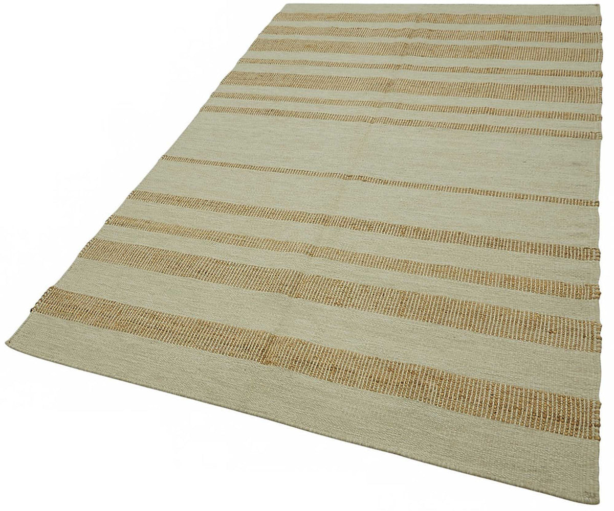 Gozvan Bej Çizgili Dokulu Yün El Dokuma Halı 150x241 cm 48532 – doku yakın çekim
