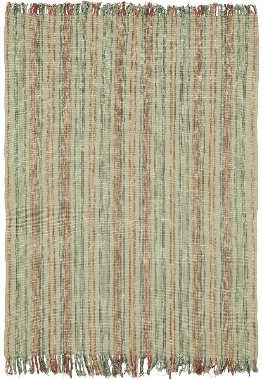 Gozvan Yeşil Bej Halı, Modern Çizgili El Dokuma 180x230 cm 48539