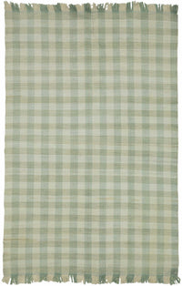 Gozvan Yeşil Bej Geometrik Desenli Modern El Dokuma Halı 178x266 cm