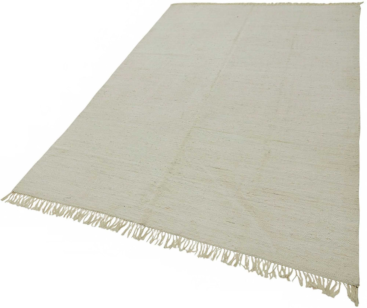 Gozvan Düz Dokuma Modern Ekru ve Yeşil Halı 180x270 cm 48543 – doku yakın çekim