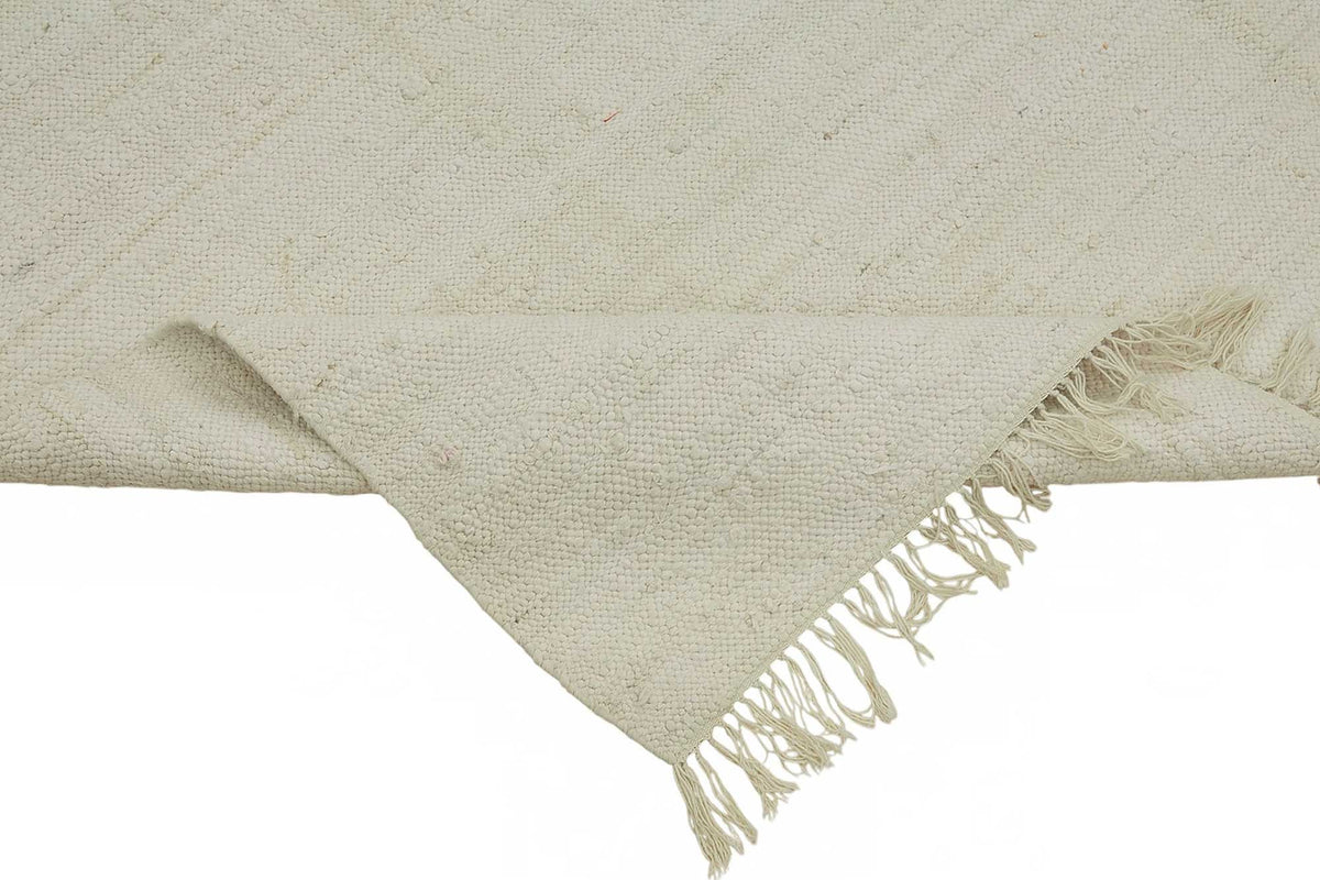 Gozvan Düz Dokuma Modern Ekru ve Yeşil Halı 180x270 cm 48543 – kenar detayı